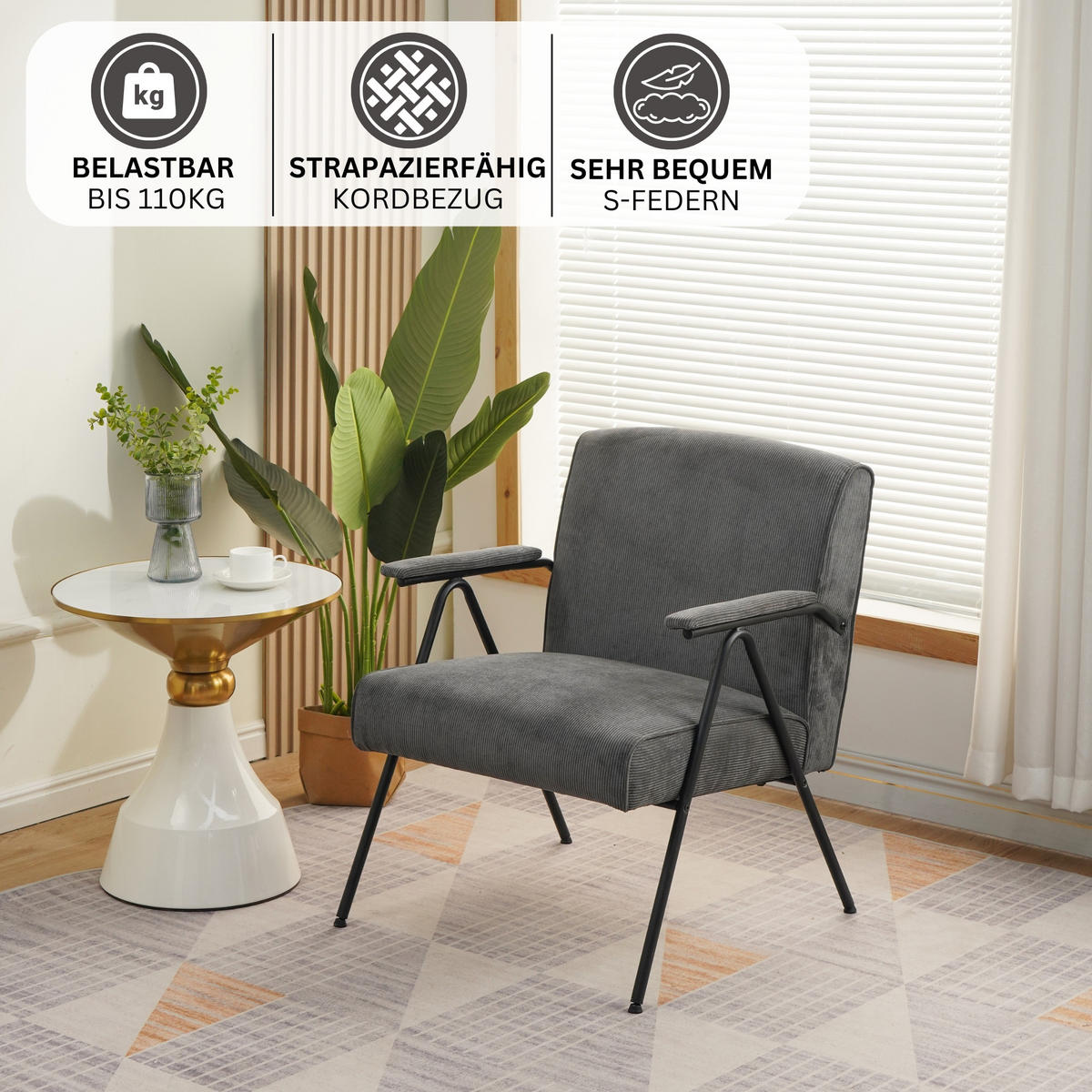 RELAXSESSEL STANFORD - Grau, Textil (64/71/79cm) - Albatros