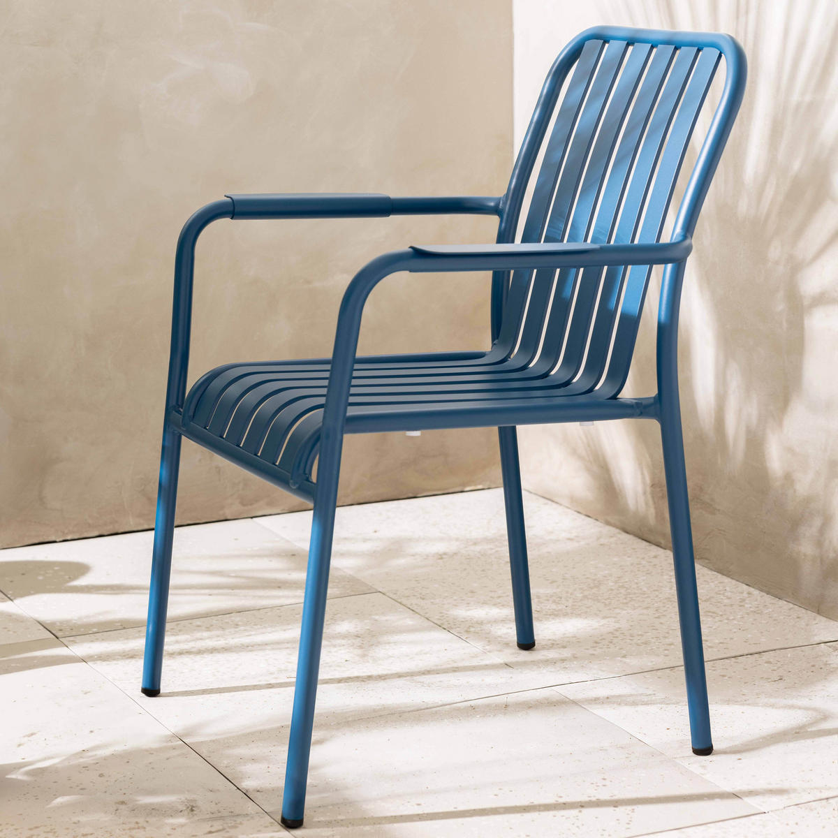 GARTENSTUHL, Blau - Blau, Metall (61/85/62cm) - Oviala