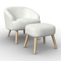 SESSEL Sonja Chenille Weiß - Weiß, Holz (71/66/70cm) - Bessagi Home