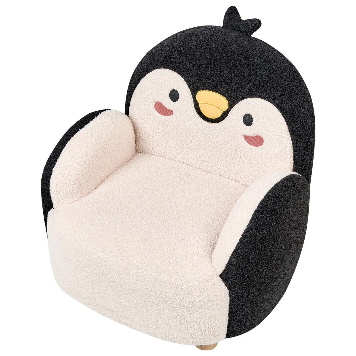 KINDERSESSEL Cremeweiß Fyn - Schwarz/Weiß, Textil (50/60/55cm) - Beliani