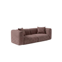 SOFA 2-Sitzer, Chenille-Stoff Cremona, Taupe, GRETA - Taupe, Holz (228/70/89cm) - Kaiser Möbel