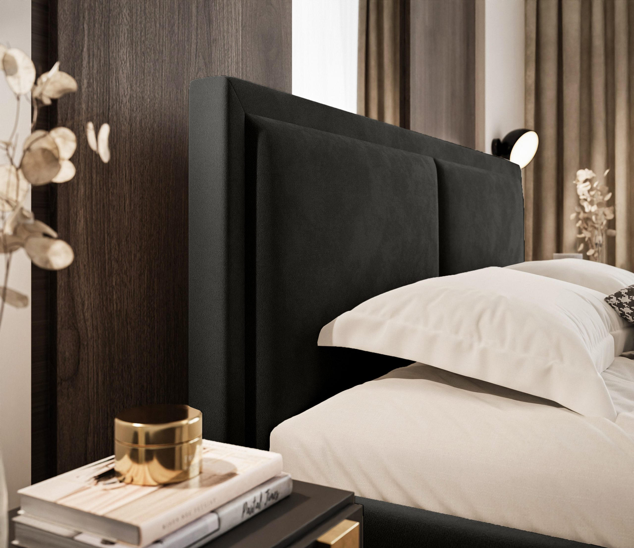 POLSTERBETT aus Polyester Osterne II 140x200 cm, Schwarz - Schwarz, Textil (140/200cm) - Fedve