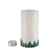 KERZE Las Grün 12/12/24 cm Naturmaterial - Grün, Naturmaterialien (24cm) - Mondex