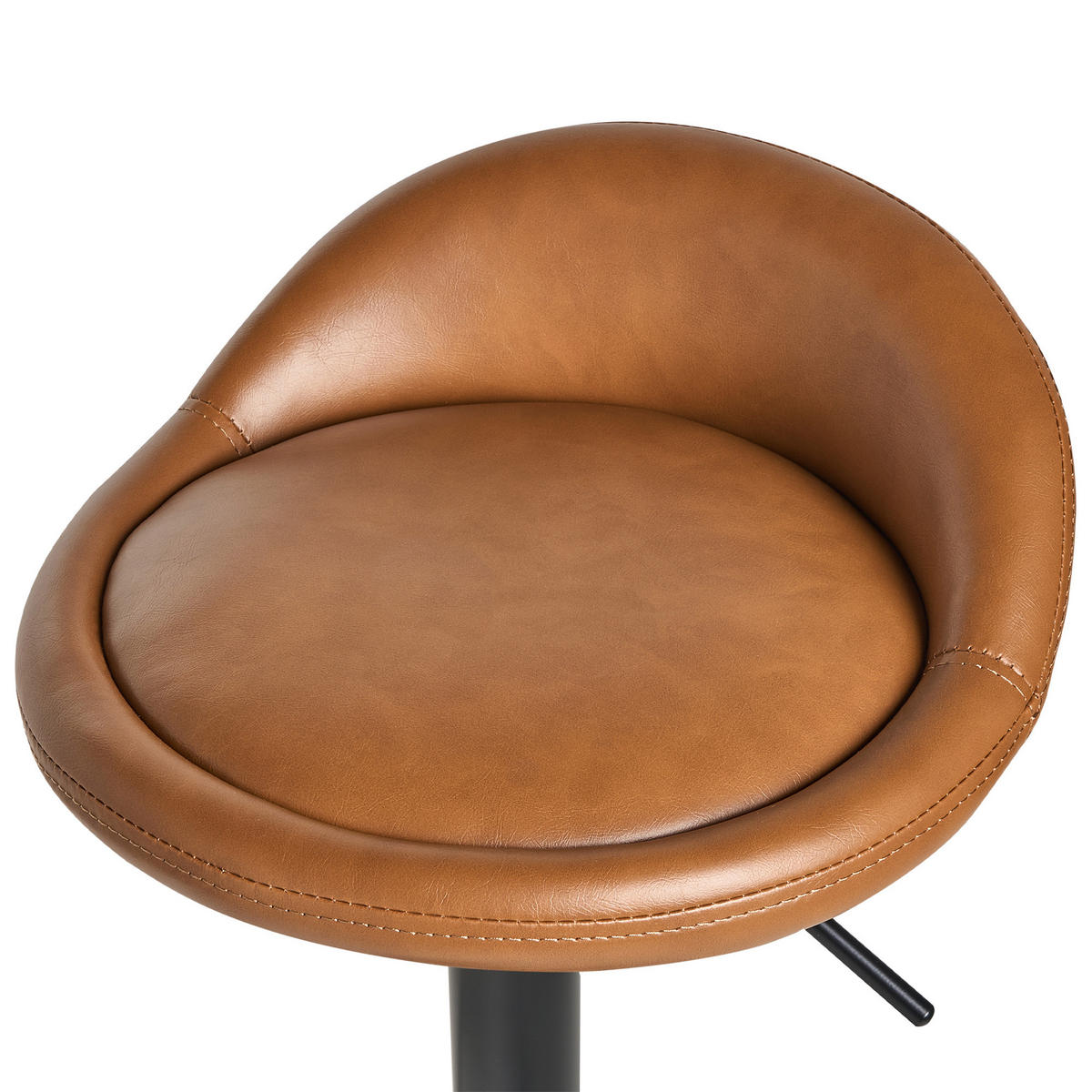 BARHOCKER 2er-Set Kunstleder drehbar Braun Meeder - Goldfarben, Kunststoff (38/69/40cm) - Beliani