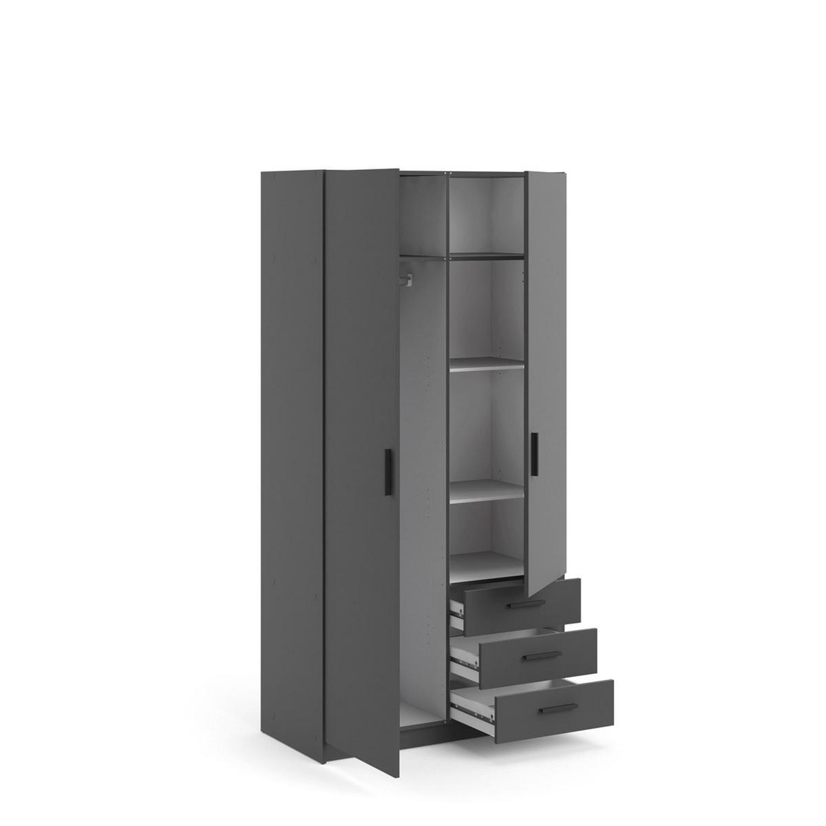 KLEIDERSCHRANK mattgrau - Grau, Holzwerkstoff (99/201/50cm) - ebuy24