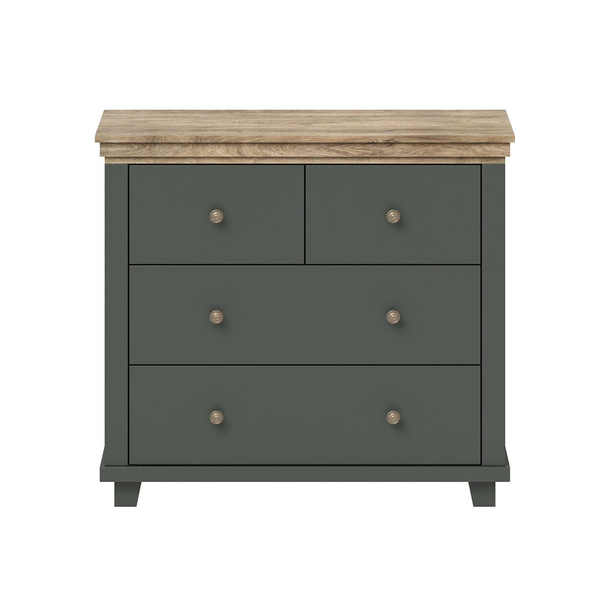 KOMODA Martin Zelená a dřevo - zelená barva, kompozitní dřevo (90/80.5/42cm) - Petits-meubles