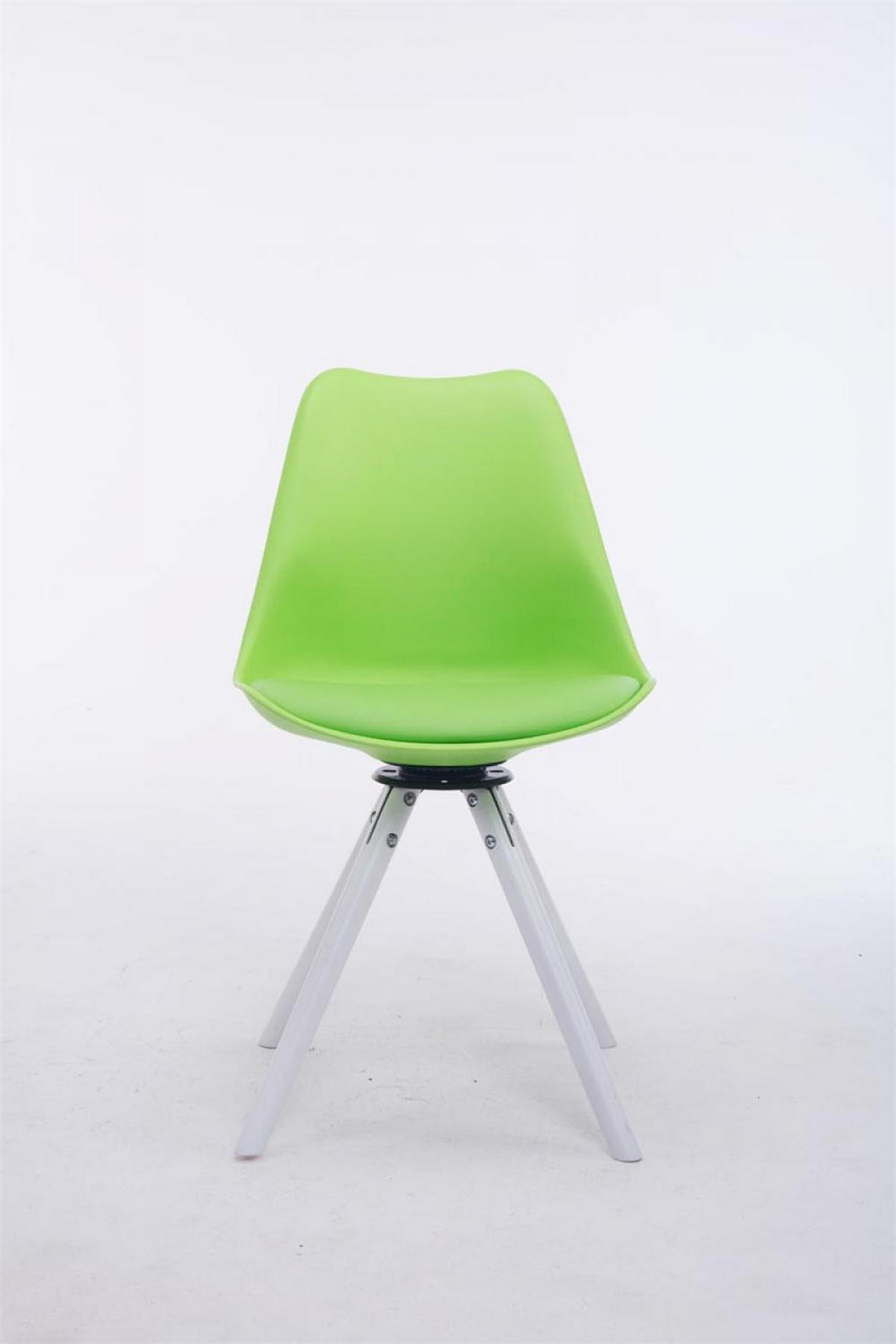 STUHL Lederlook grün - Weiß/Grün, Holz/Textil (48/84/56cm) - CLP