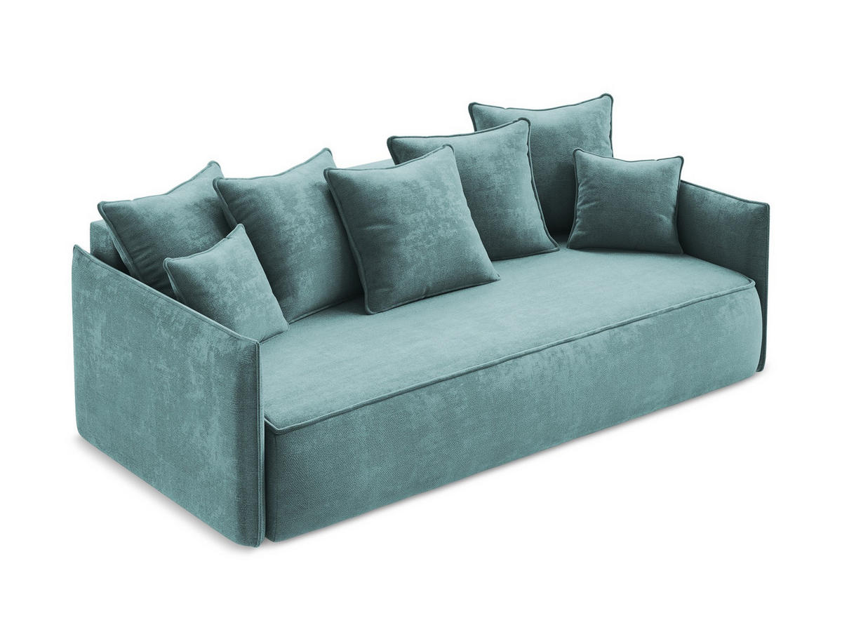 POUF Kunstleder Grün - Schwarz/Grün, Holzwerkstoff/Kunststoff (75/41/90cm) - Makamii