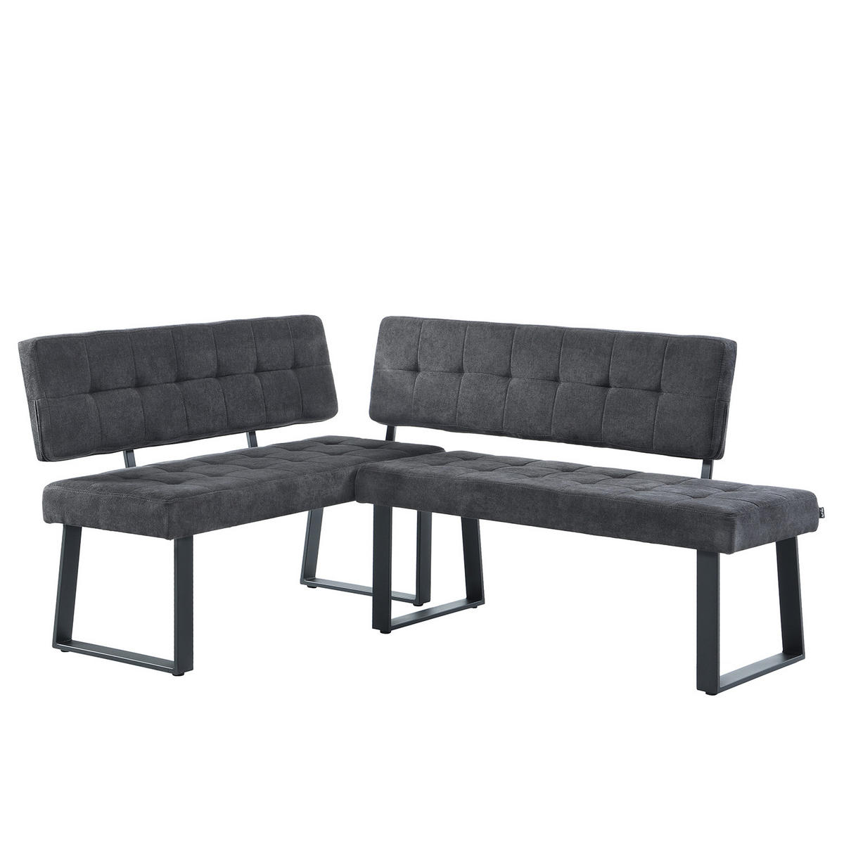 SITZBANK SIGFRID - Anthrazit, Textil/Metall (120/48/56cm) - B&D Home