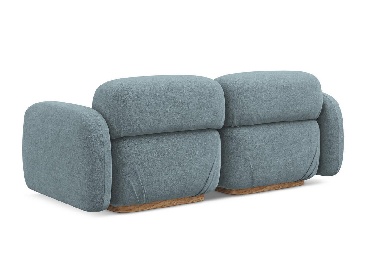 3-SITZER SOFA Bouclé Stoff Blau - Blau/Blaugrau, Holz/Textil (190/73/95cm) - Makamii