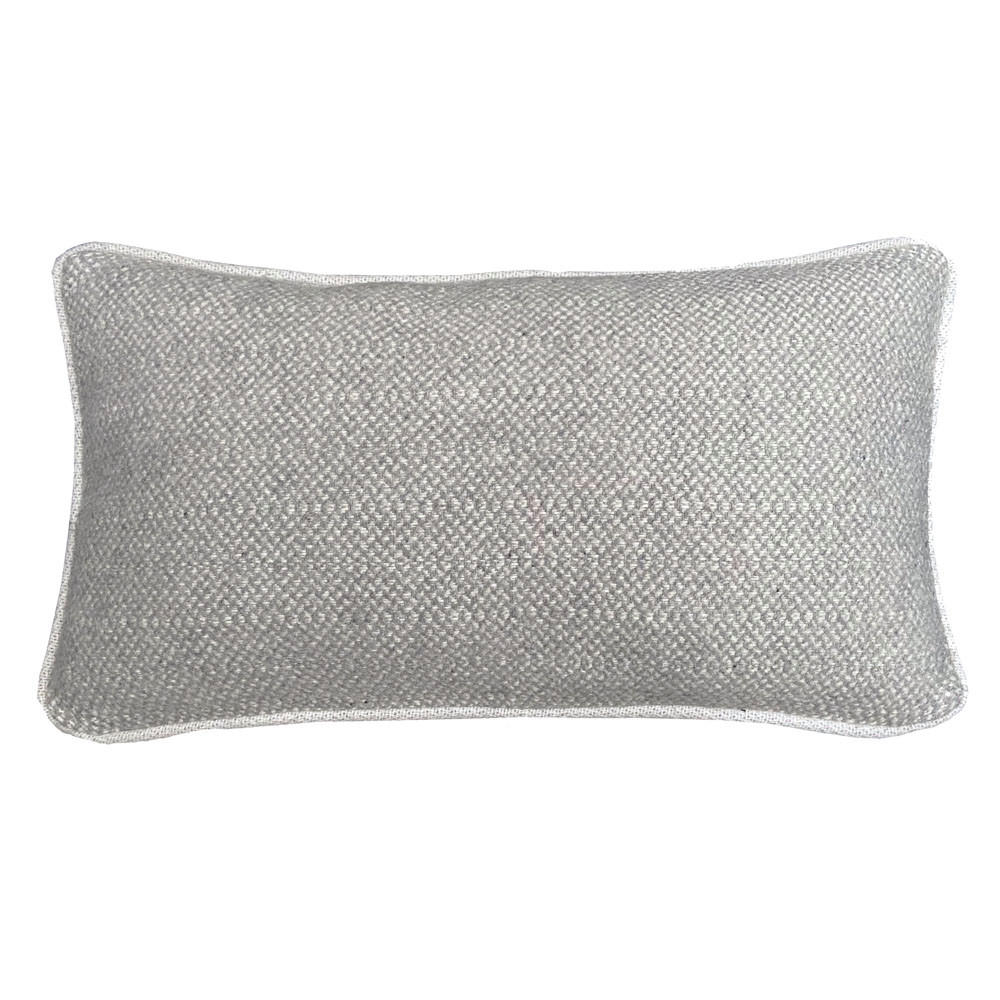 WOLLKISSEN recycelte Wolle Struktur Naturgrau 35x60 - Grau, Textil (60/35/12cm) - Malagoon