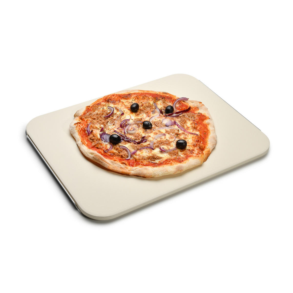 PIZZASTEIN mit Servierblech - Naturfarben, Stein (38/1/30.5cm) - TAINO
