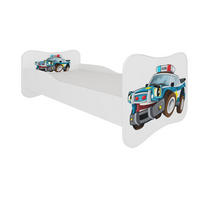 KINDERBETT Gonzalo weiß / dunkelblau 88 / 164 / 63cm - Weiß/Dunkelblau, Holz/Holzwerkstoff (80/160cm) - Feldmann-Wohnen