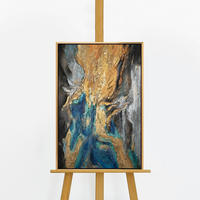 GEMÄLDE Abstrakte Symphonie Schattenfugenrahmen Gold 60x40 cm - Goldfarben, Holz (60/40cm) - YS-art gallery
