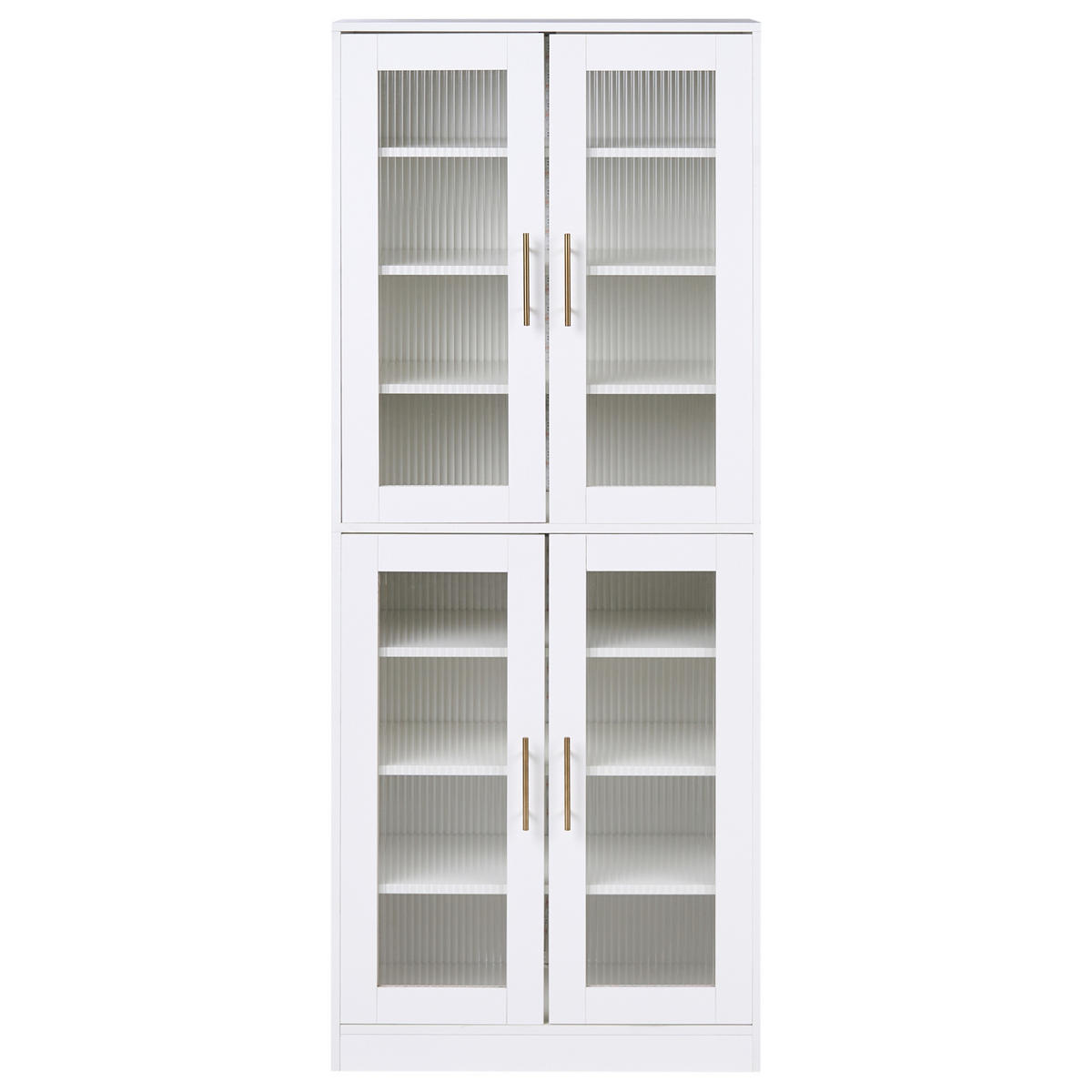 SCHUHSCHRANK mit LED-Beleuchtung Weiß Griffith - Weiß, Holzwerkstoff (70/170/35cm) - Beliani