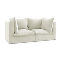 2-SITZER SOFA Strukturstoff Beige - Beige/Schwarz, Holzwerkstoff/Kunststoff (180/77/90cm) - LaMiaSofa