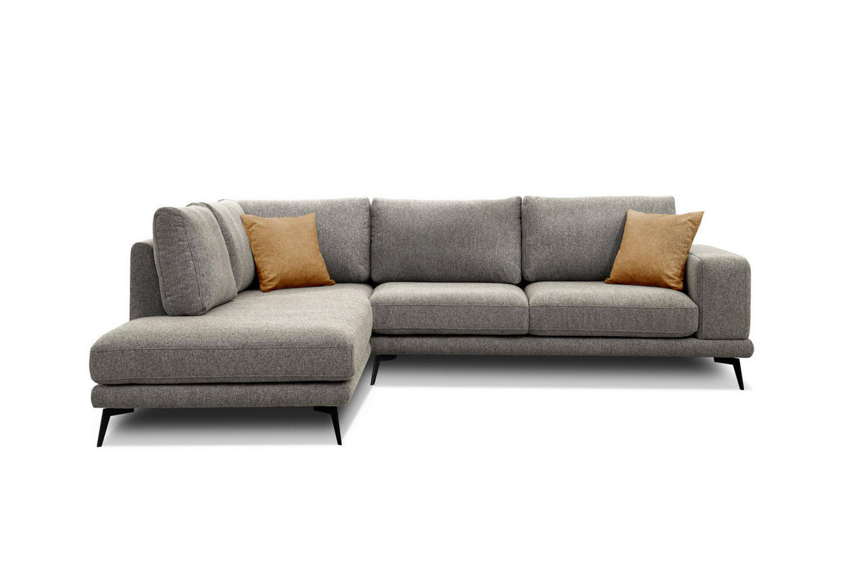ECKSOFA MEDIOLANE 5-Sitzer, taupe - Taupe, Holzwerkstoff/Textil (219/282cm) - Courtois Laville