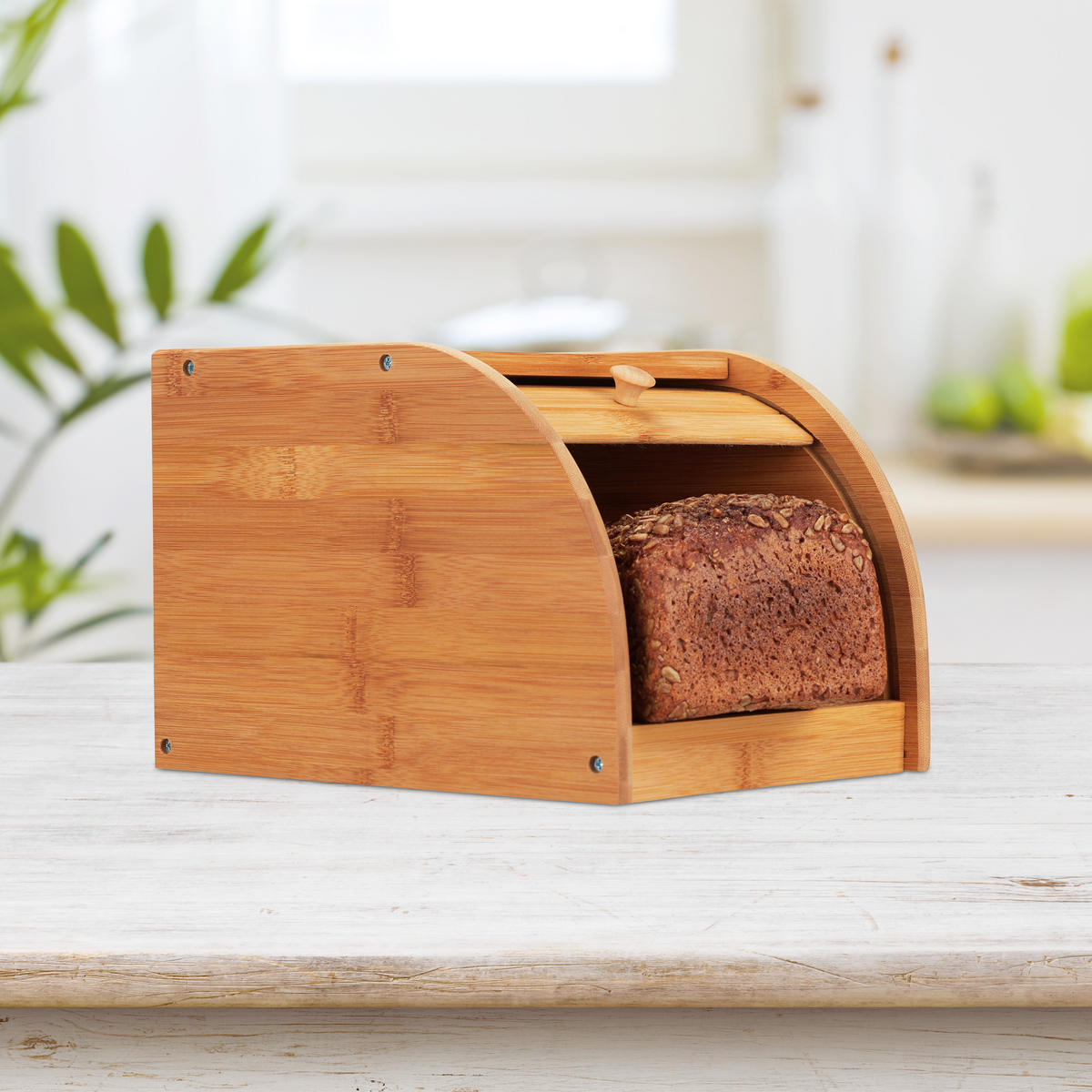 BROTKASTEN - Hellbraun, Holz (20.2/18.2/27cm) - Relaxdays