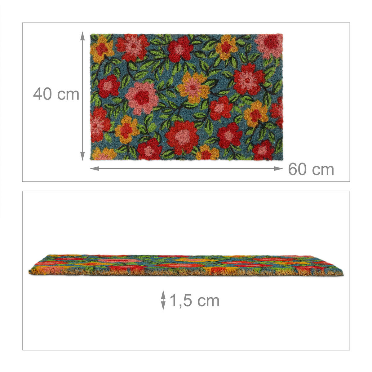 FUSSMATTE - Multicolor, Kunststoff/Textil (50/40cm) - Relaxdays