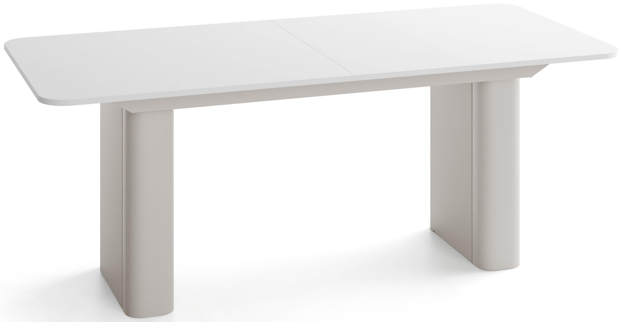ESSTISCH Riven rechteckig ausziehbar verlängerbar mit Butterfly-Auszug, Weiß 180-276/90/76 cm - Kaschmir/Weiß, Holzwerkstoff/Metall (90/276/76cm) - WFL GROUP