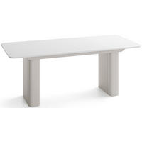 ESSTISCH Riven rechteckig ausziehbar verlängerbar mit Butterfly-Auszug, Weiß 180-276/90/76 cm - Kaschmir/Weiß, Holzwerkstoff/Metall (90/276/76cm) - WFL GROUP