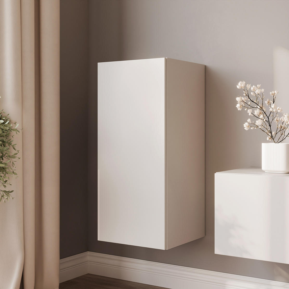 HÄNGESCHRANK ANGEL LINE 40/40/90 cm Kaschmir - Kaschmir, Holzwerkstoff (40/90/40cm) - Idohome