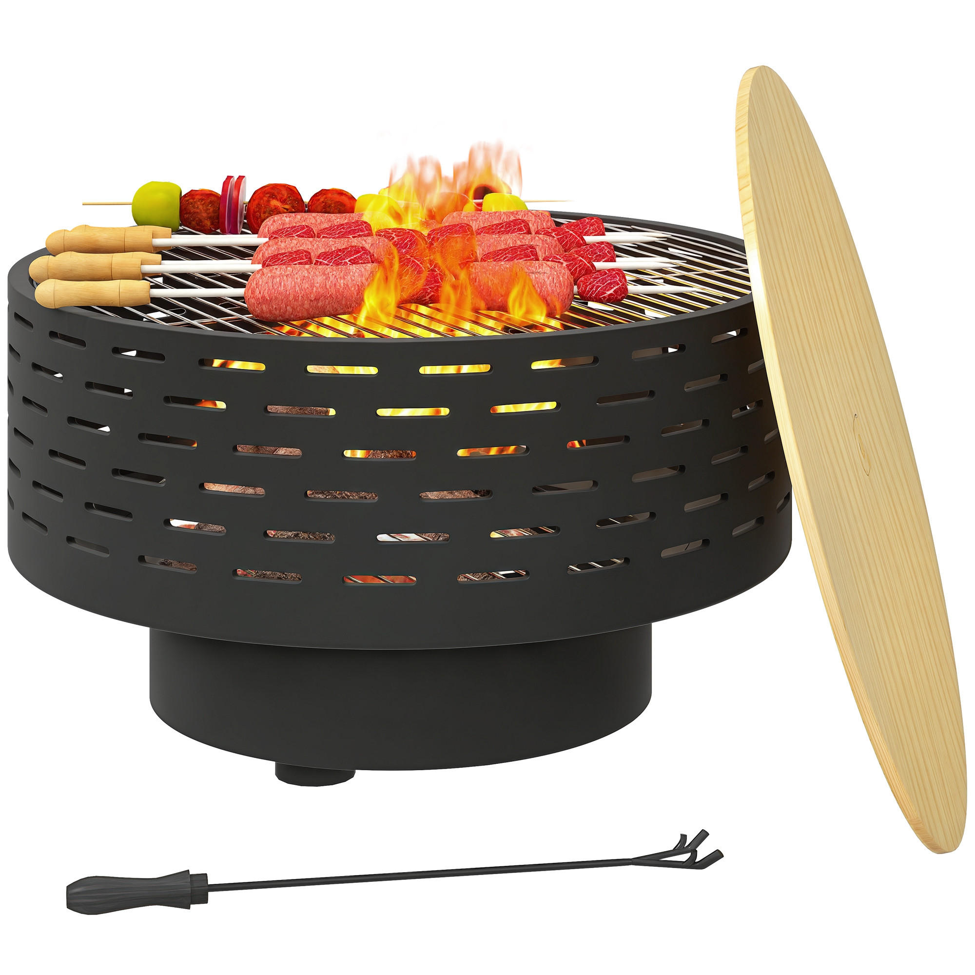 FEUERSCHALE 3-in-1 DE-10372 Kohlegrau - Anthrazit, Metall (60/39/60cm) - ComfortXL