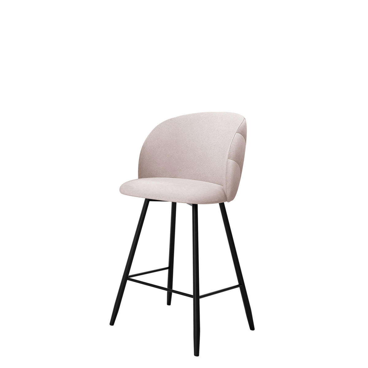 BARHOCKER K99 H - Schwarz/Rosa, Holzwerkstoff/Textil (51/105/51cm) - MIRJAN24