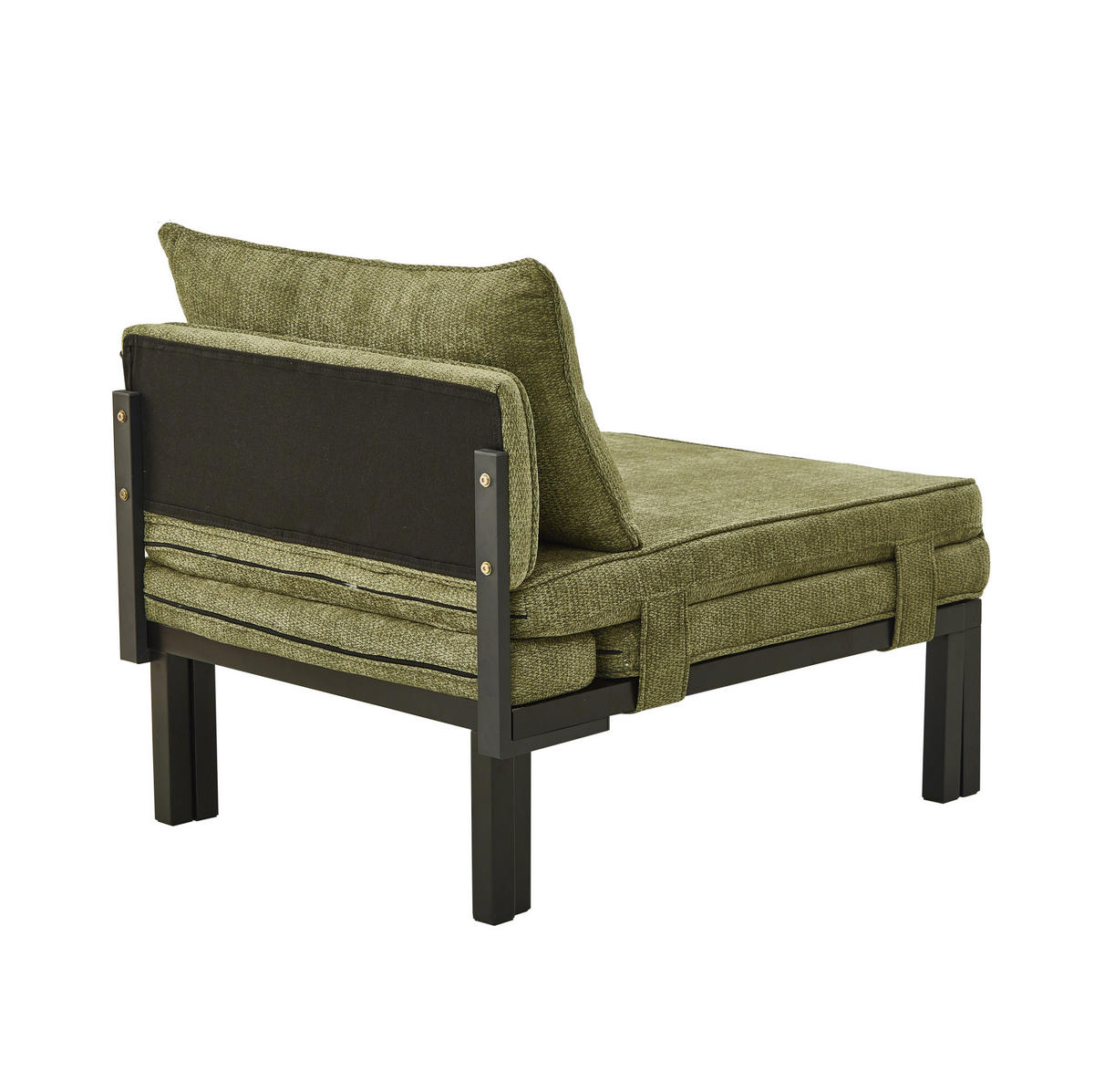 SCHLAFSESSEL mit Schlaffunktion, USB-Type-C-Anschluss und platzsparendem Ausziehdesign, Grün - Grün, Textil (82/79/176cm) - Redom