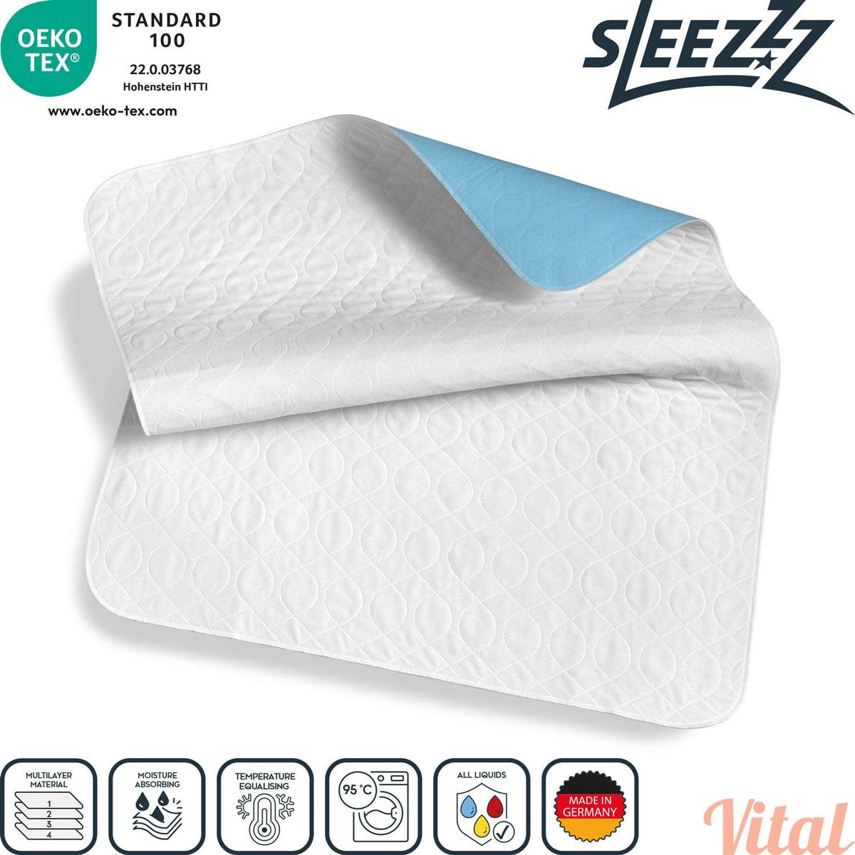 MATRATZENSCHONER Vital 75x90 cm - Weiß, Textil (75/90cm) - Sleezzz