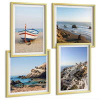 BILDER SET 4er Set - 50x50 cm & 40x60 cm Goldrahmen - Ansichten von Griechenland, Łódź, Häuser - Goldfarben, Kunststoff (50/50cm) - TULUP