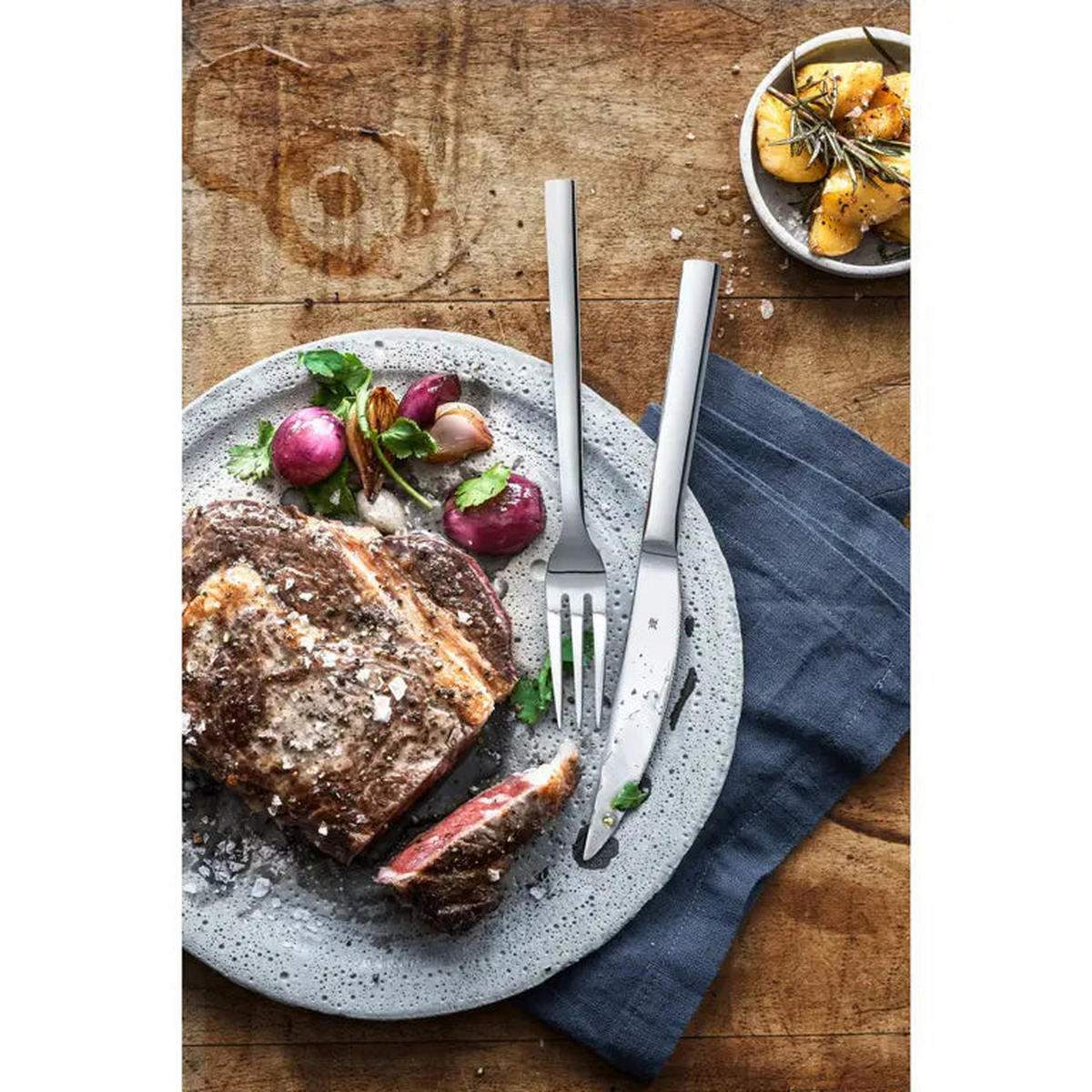 STEAKBESTECK set Nuova - 12-teilig / 6 Personen - Silberfarben, Metall - WMF