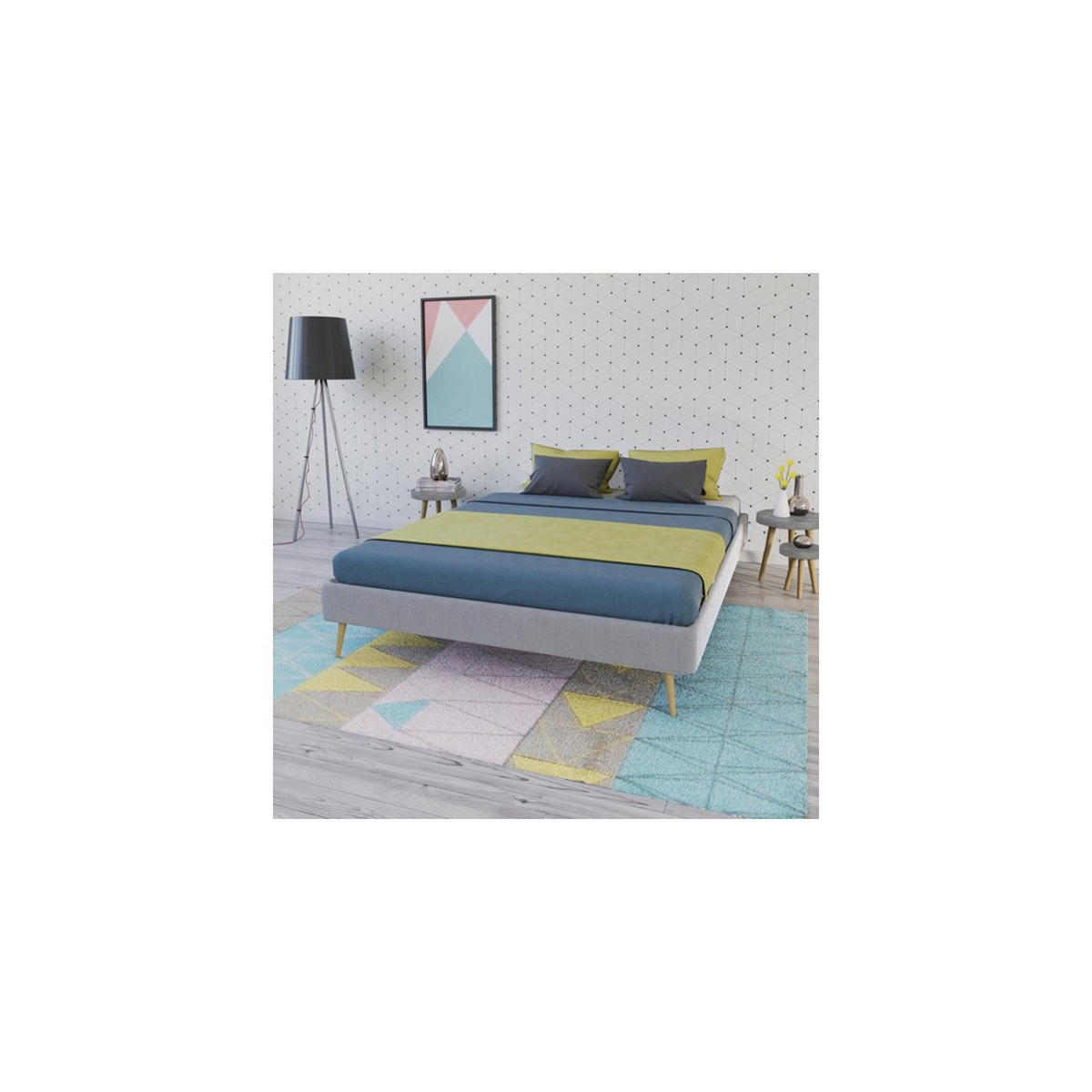 BETT BOREA MIT LATTENROST / 160x200 - Hellgrau - Grau, Holzwerkstoff (160/200cm) - Weber Industries