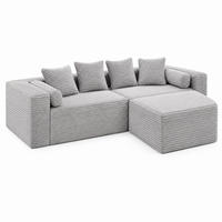 MODULSOFA L-Form Grau 3-tlg. - Hellgrau, Kunststoff (110/266cm) - Meubliv