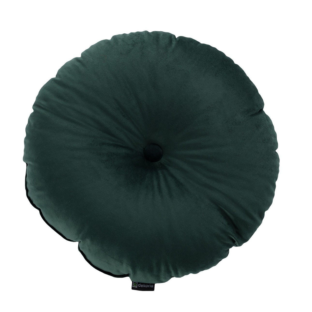 KISSEN Velvet rund, dunkelgrün, 37cm - Grün, Textil (37cm) - Dekoria