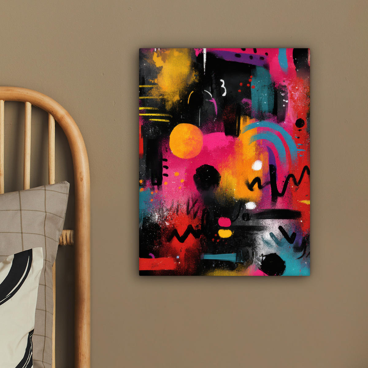 LEINWANDBILD Farbflächen - Formen - Bunt - Abstrakt Room Decor 30x40 cm - Pink, Textil (30/40cm) - MuchoWow