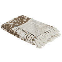 DECKE Beige Pazaryeri 165/130 cm - Beige, Naturmaterialen/Textil (130/180cm) - Beliani