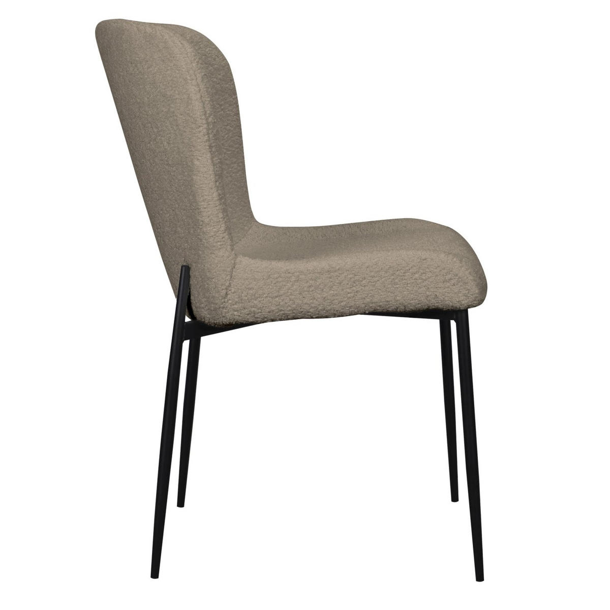 POLSTERSTUHL Neul Greige / Schwarz mit Bouclé-Bezug - Taupe/Schwarz, Textil/Metall (50/81/54.5cm) - Selsey