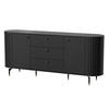 SIDEBOARD Zante Schwarz 190 cm - Goldfarben/Schwarz, Holzwerkstoff/Metall (190/81/40cm) - Selsey