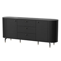 SIDEBOARD Zante Schwarz 190 cm - Goldfarben/Schwarz, Holzwerkstoff/Metall (190/81/40cm) - Selsey