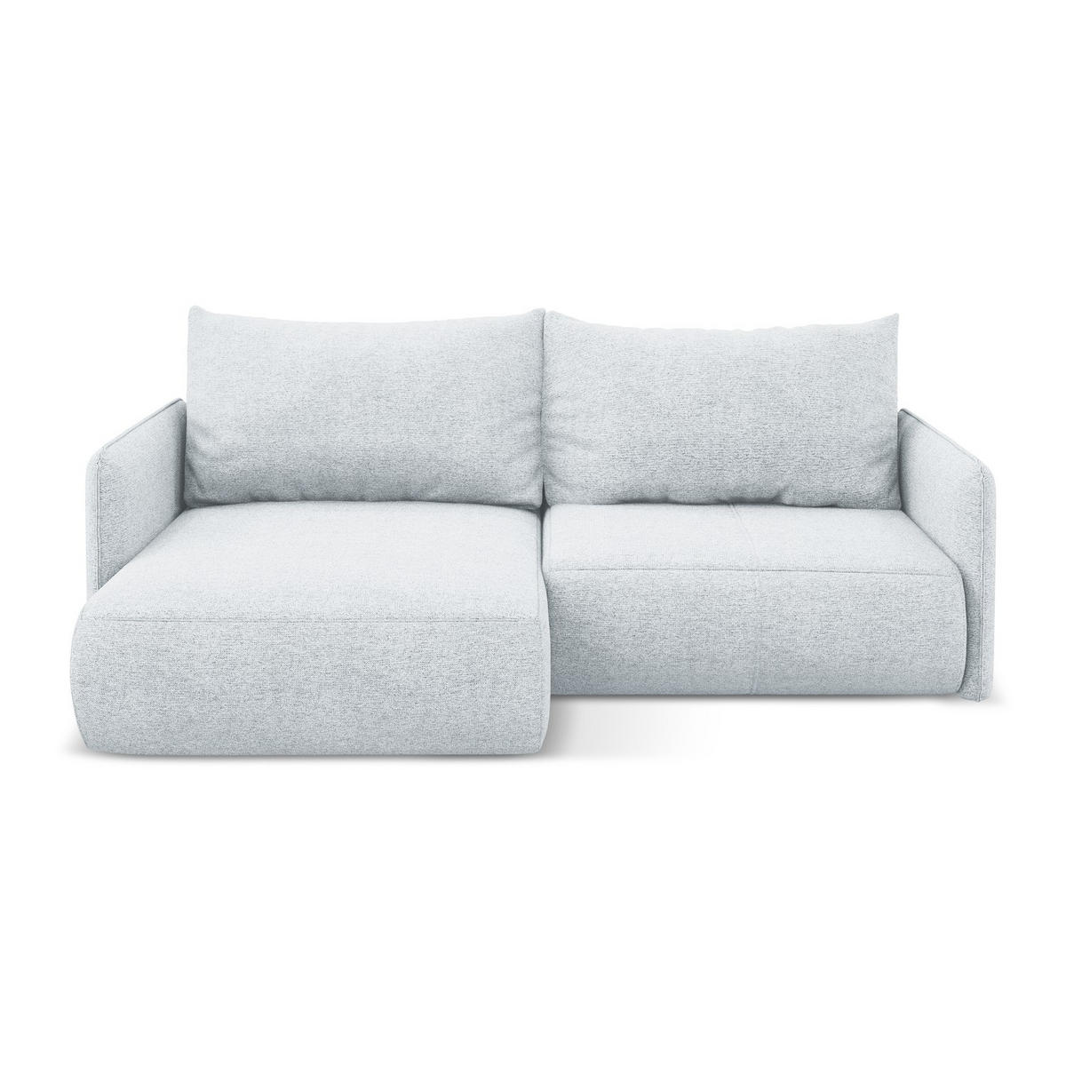 ECKSOFA mit Schlaffunktion Chenille Stoff Blau - Blau/Schwarz, Kunststoff/Textil (148/207cm) - LaMiaSofa