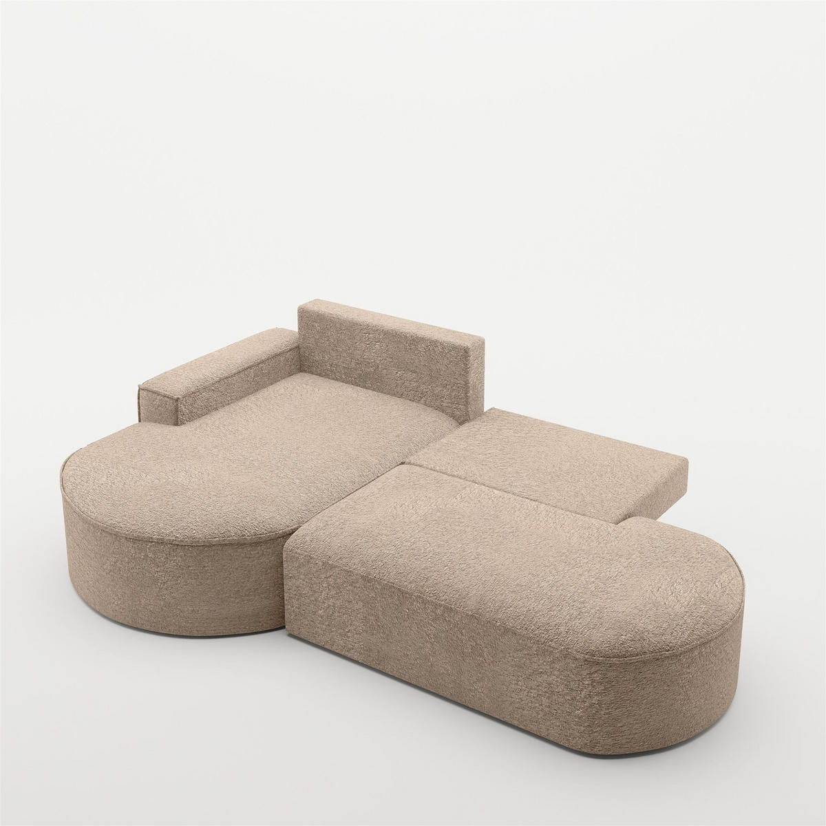 ECKSOFA Venedig Mit Schlaffunktion - Sandfarben, Holzwerkstoff/Textil (278/179cm) - Fun Möbel