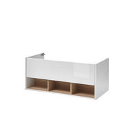 WASCHTISCH M20 Weiß Hochglanz & Eiche Dekor 100/42/46 cm breit ohne Waschbecken - Weiß Hochglanz/Eichefarben, Holzwerkstoff (100/42/46cm) - Livojo
