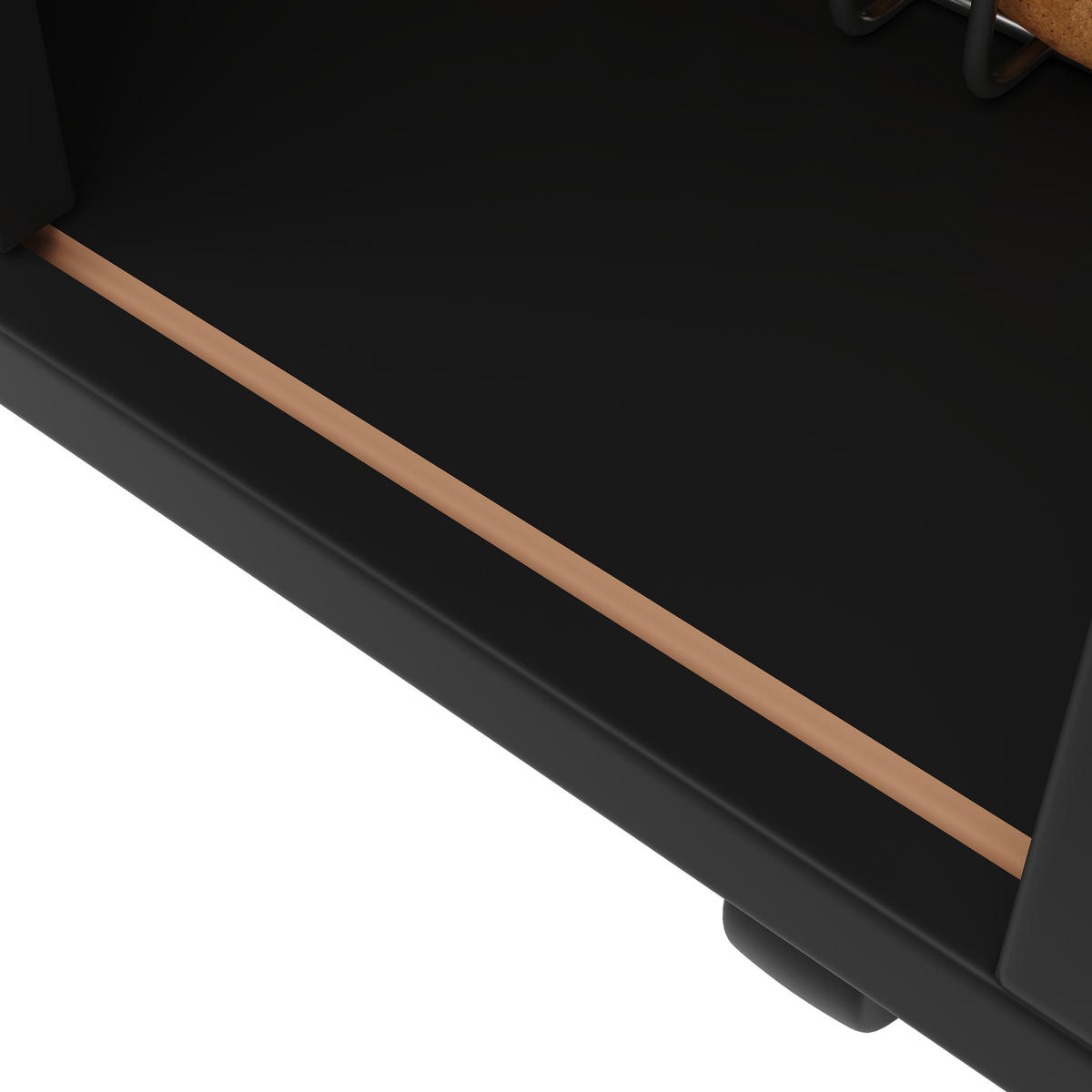 KÜCHENINSEL DE-41249 110/42-70/90 cm mit Schiebetüren und Schubladen Schwarz - Schwarz, Holzwerkstoff (110/90/42cm) - ComfortXL
