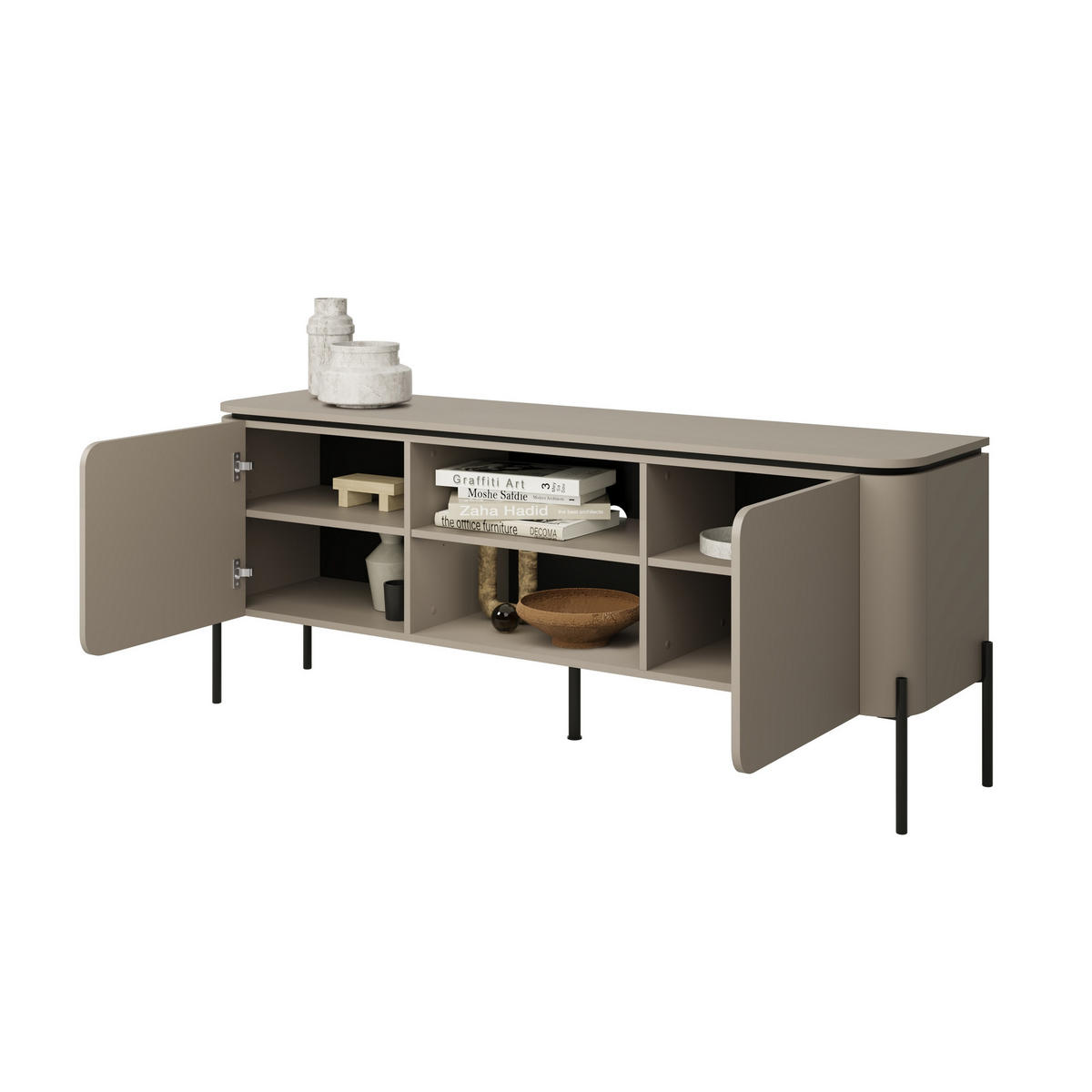 LOWBOARD BELVIO 162,8/65/39,5 cm, Beige - Beige, Holzwerkstoff (162.8/65/39.5cm) - MASSENO