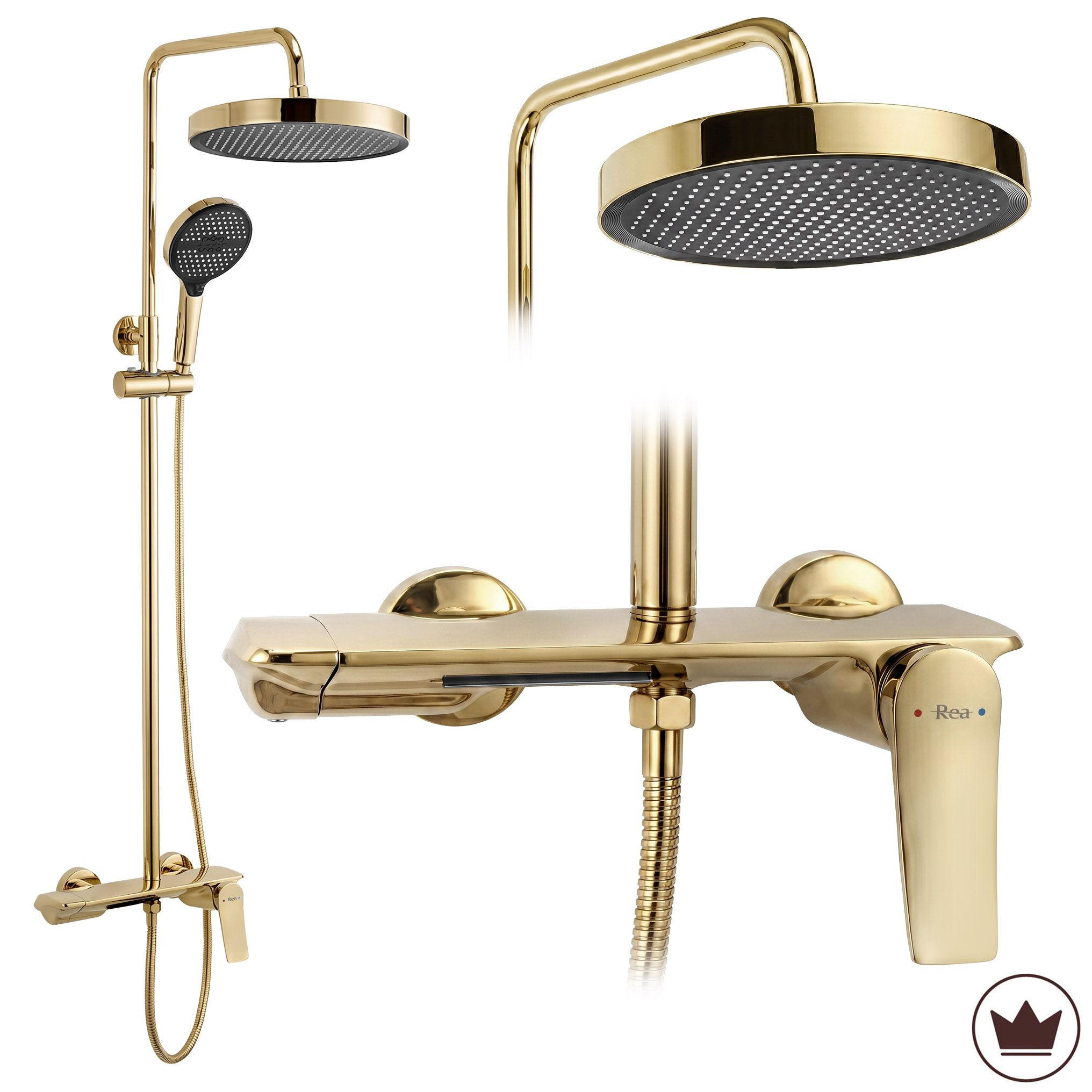 DUSCHGARNITUR Rea Vision Gold - Goldfarben, Metall (28/114.5/14cm) - REA