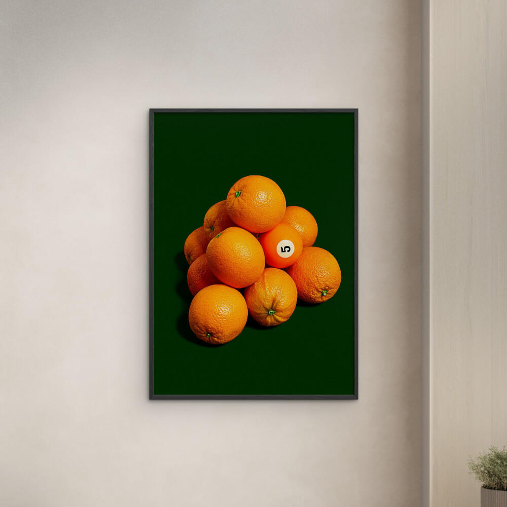 POSTER mit Rahmen Supermercat - Odd orange out - Schwarz/Grün, Holz/Papier (50/70cm) - Poster&Frame