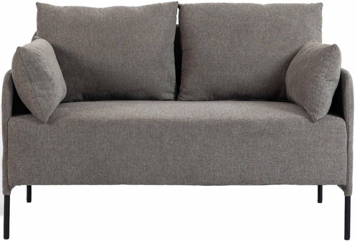 COUCH Bernd 2-Sitzer Stoff 131x79x79cm Stoff Taupe Sofa - Taupe, Kunststoff (131/79/79cm) - DELUKE