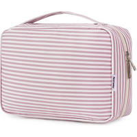 KULTURTASCHE zum Aufhängen mit Haken altrosa Streifen - Rosa, Textil (5/1/5cm)