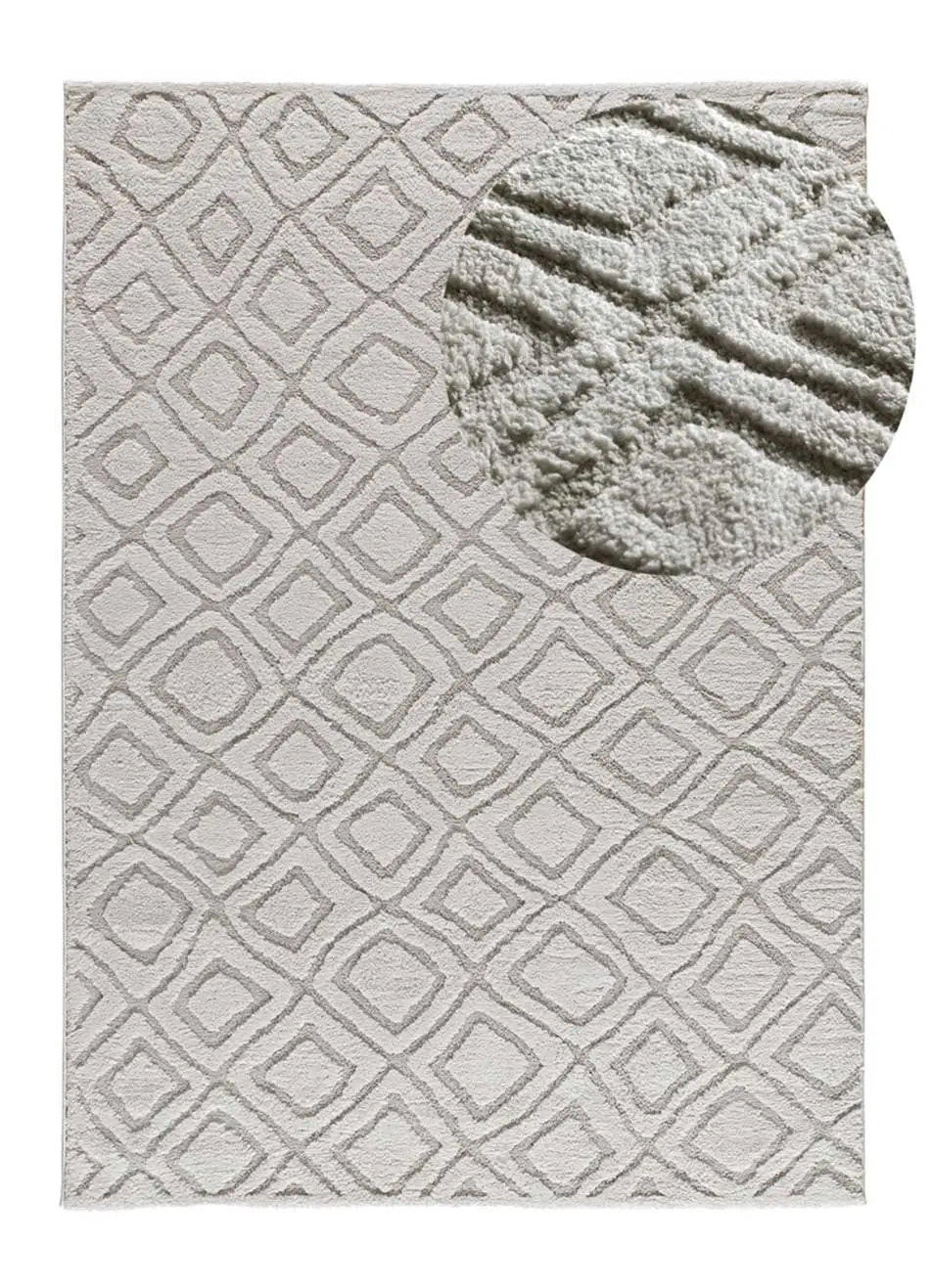 WEBTEPPICH Grau Juno 64/120 cm - Hellgrau, Naturmaterialien/Textil (64/120cm) - Atticgo